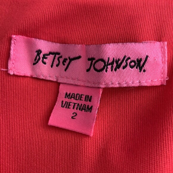 Betsey Johnson Red Fit & Flare Square Neck Scuba Midi Dress 2 - Picture 3 of 9